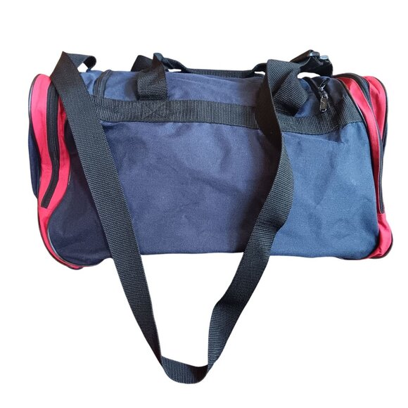 Vintage Adidas Duffel Gym Bag Red & Navy With Adjustable Strap 19x10x10" 90s - Picture 4 of 7